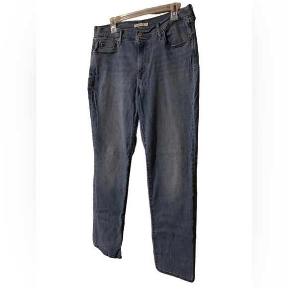 Levi’s505 Straight Jeans Women’s Size 16 Blue Light Wash Denim Stretch MidRise - Picture 15 of 16